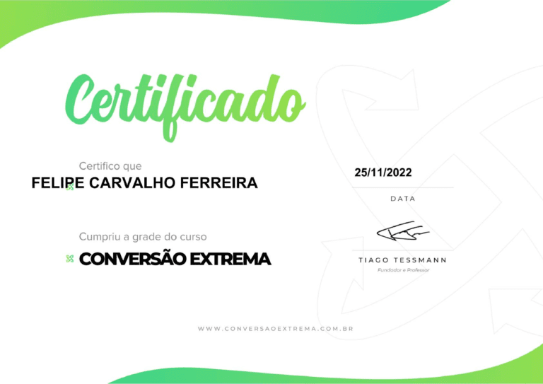 Certificado Conversão Extrema