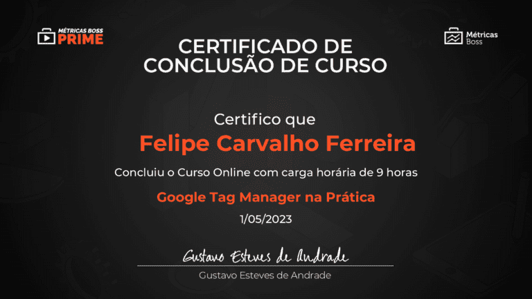 Certificado GTM by MétricasBoss