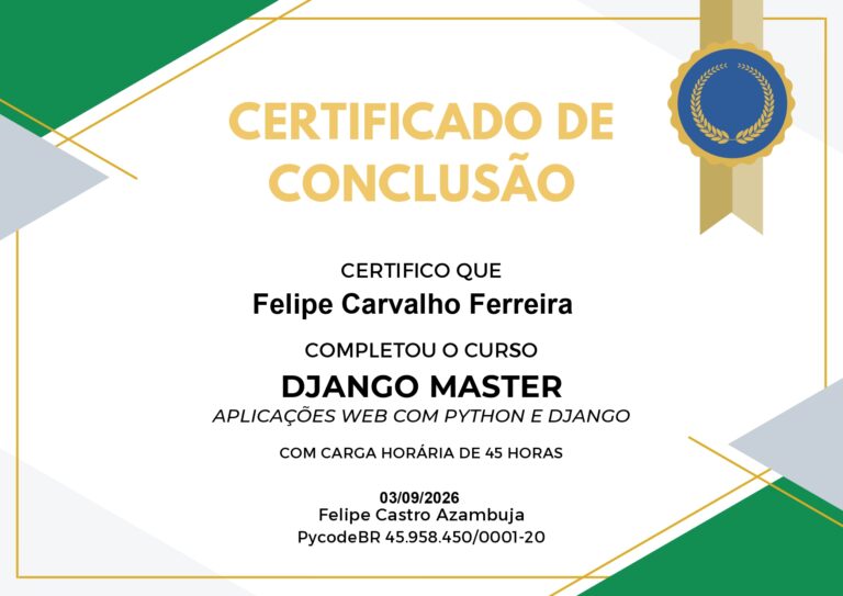 Certificado Aplicacoes Web com Python by PyCodeBR