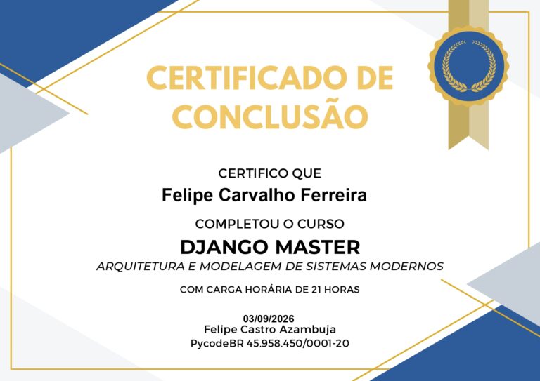 Certificado Arquitetura e Sistemas Modernos by PyCodeBR